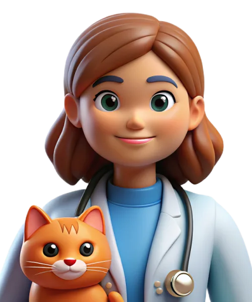 Veterinarian Female White Brown Cat